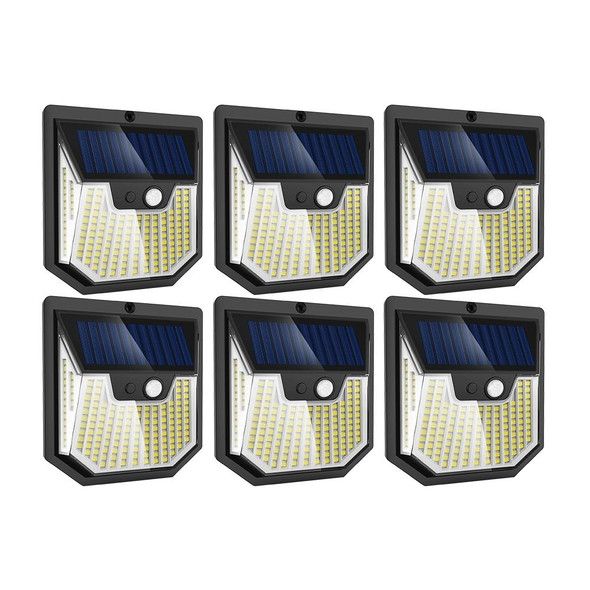 6pcs XY0159 159 LEDs Outdoor Solar Human Body Sensor Courtyard Wall Light