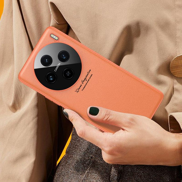 For vivo X100 Pro GKK Precision Hole Ultra-thin Full Coverage Leather Phone Case(Orange)