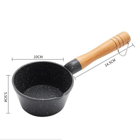 Medical Stone Deepened Mini Gas Special Oil Pan Butter Melting Soup Pot with Diversion Port(Black)