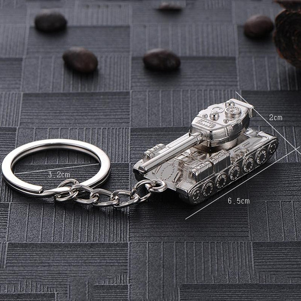 Men Car Pendant Personalized Tank World Model Keychain(Tank Silver)