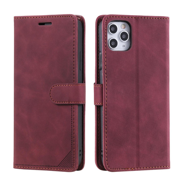 Skin Feel Anti-theft Brush Horizontal Flip Leather Phone Case - iPhone 11 Pro Max(Red)