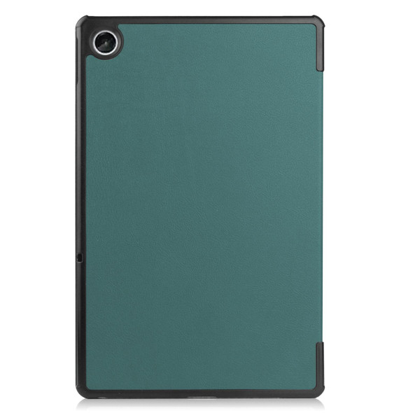 For Lenovo Qitian K10 Pro 5G 3-folding Leatherette Smart Tablet Case(Green)