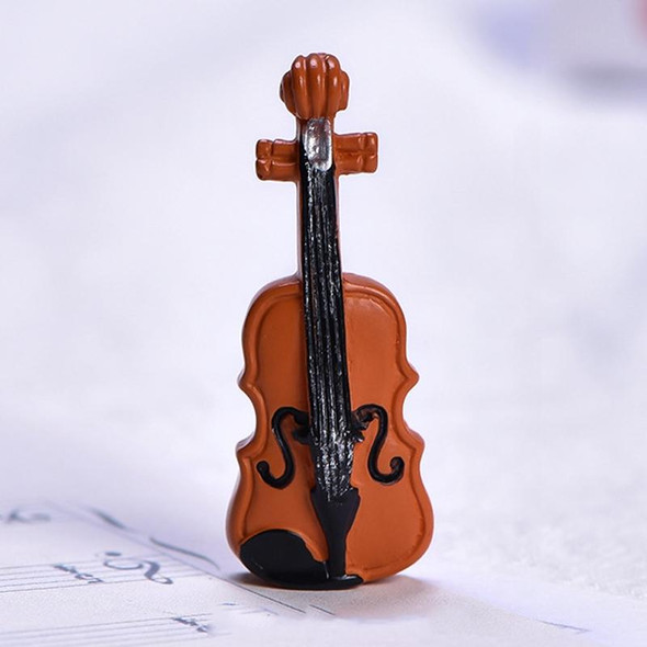Micro Landscape Simulation Musical Instrument Resin Ornament Miniature Desktop Decoration, Style: No.9 Violin