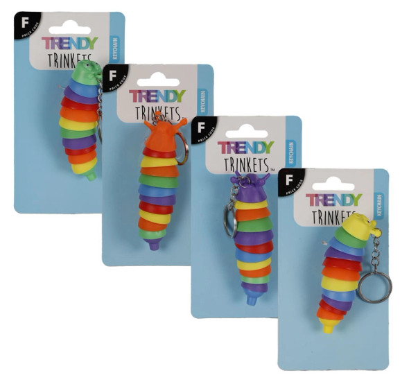 KeyChain Sensory Wriggle Slug Rainbow 10cm