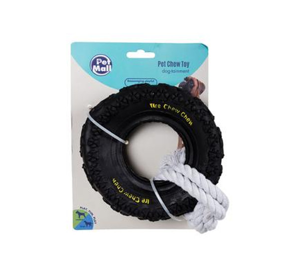 Pet Dog-Chew Tyre Large with Rope