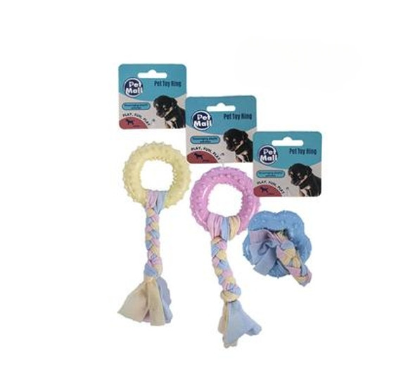 Pet Toy Puppy Ring with Cotton Assorted