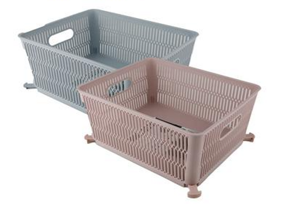 Basket Plastic Stackable 5.8L 23cm x 28cm x 12cm