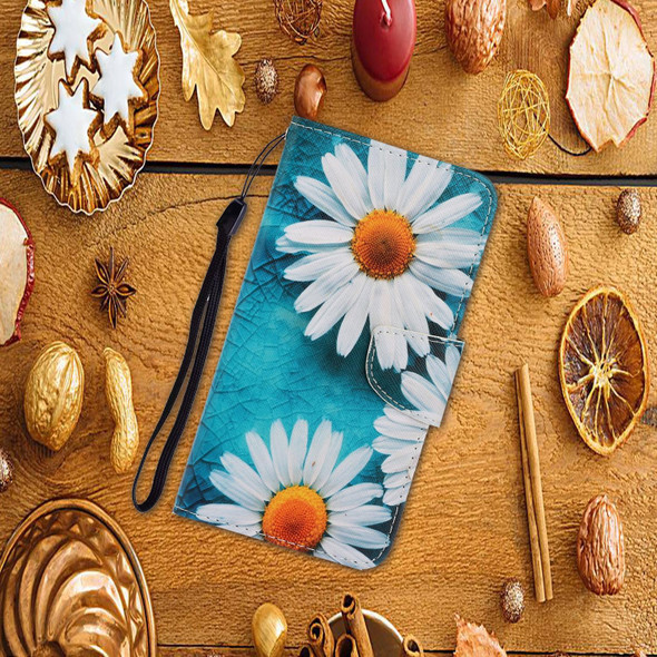 For OPPO A58 4G Colored Drawing Pattern Leatherette Phone Case(Daisy)