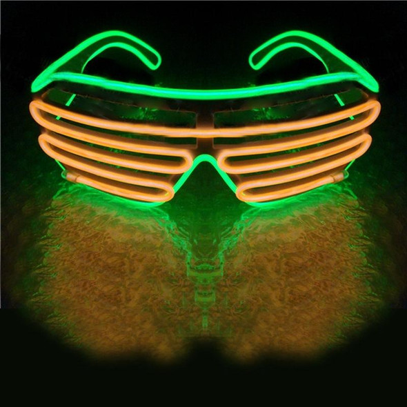 Fluorescence Dance Show Luminescent Glasses LED Two Colors Shutter EL Flashing Glasses(Blue)