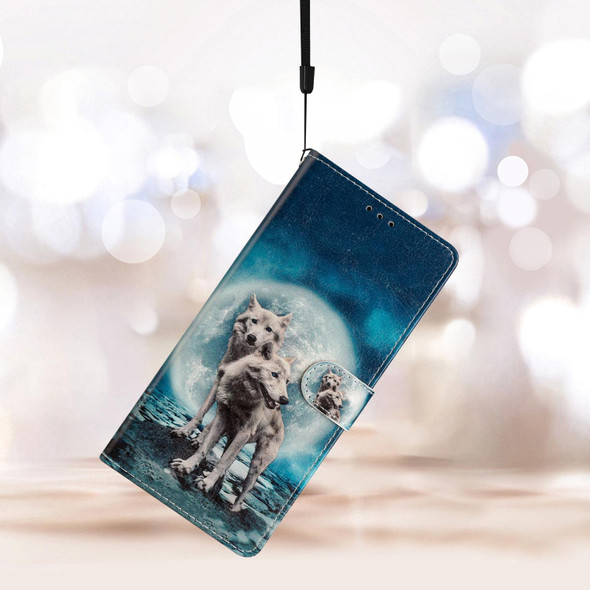 For Blackview A55 Pro Colored Drawing Leatherette Phone Case(Twin Wolves)