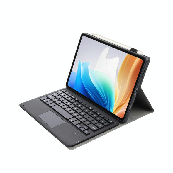 For OPPO Pad Air2 11.4 inch OP14-A TPU Ultra-thin Detachable Bluetooth Keyboard Leatherette Case with Touchpad(Black)