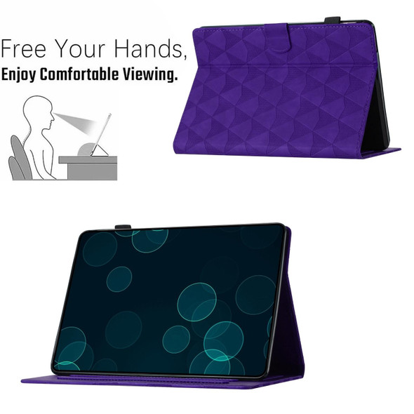For Amazon Kindle Paperwhite 1/2/3/4 Diamond Texture Embossed Leatherette Smart Tablet Case(Purple)