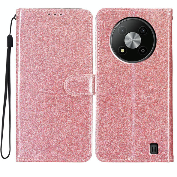 For ZTE Blade A73 5G Glitter Powder Flip Leather Phone Case(Rose Gold)