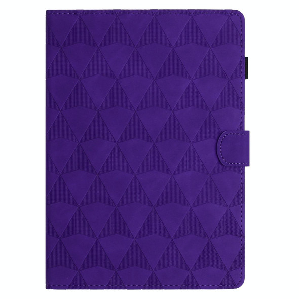 For Lenovo Tab M10 Plus Diamond Texture Embossed Leatherette Smart Tablet Case(Purple)