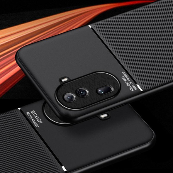 For OPPO Reno11 5G China Classic Tilt Strip Grain Magnetic Shockproof PC + TPU Phone Case(Red)