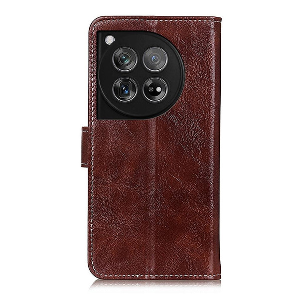 For OnePlus 12 Retro Crazy Horse Texture Leatherette Phone Case(Brown)