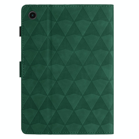 For Lenovo Tab M10 Plus Diamond Texture Embossed Leatherette Smart Tablet Case(Green)