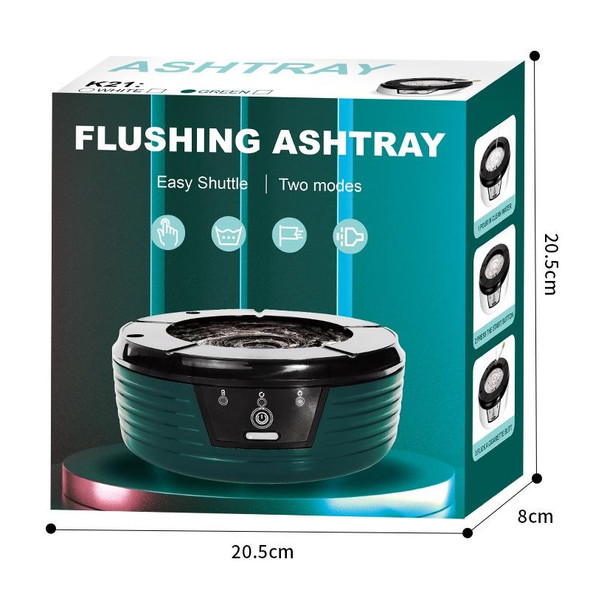 Inductive Automatic Flushing Ashtray Purifies The Air and Removes Cigarette Smell(Green)