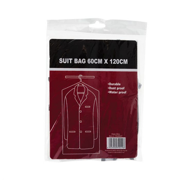Suit-Bag Plastic Zippered 60x120cm