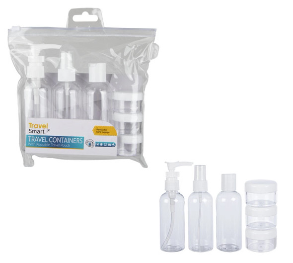 Travel Bottles Set in Pouch 6pc