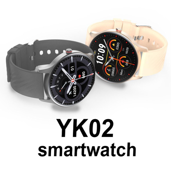 YK02 1.43 inch AMOLED Screen Smart Watch, BT Call / Heart Rate / Blood Pressure / Blood Oxygen(Gold)