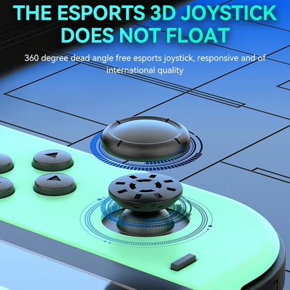 JOY-02 Gaming Left And Right Handle With RGB Lights Body Feel Bluetooth Gamepad For Switch / Switch OLED / Switch Pro / Switch Lite / Switch Joycon(Green Blue)