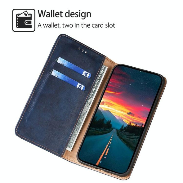 For Realme 11 5G / 11x 5G Gloss Oil Solid Color Magnetic Leatherette Phone Case(Blue)