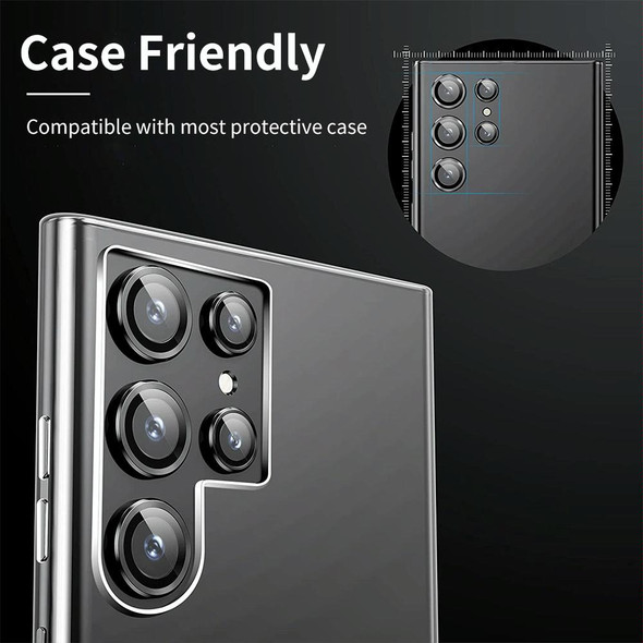 For Samsung Galaxy S24 Ultra 5G ENKAY Hat-Prince 9H Rear Camera Lens Aluminium Alloy Tempered Glass Film(Silver)