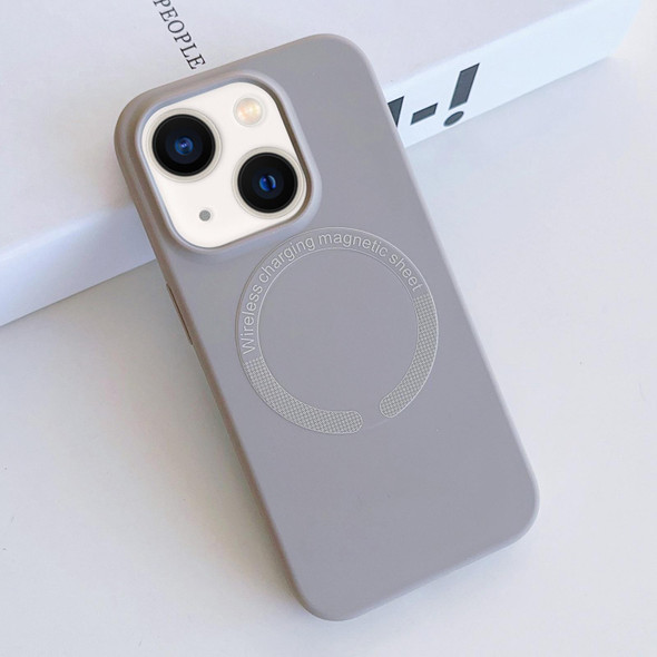 For iPhone 14 Plus MagSafe Magnetic Liquid Silicone Phone Case(Grey)