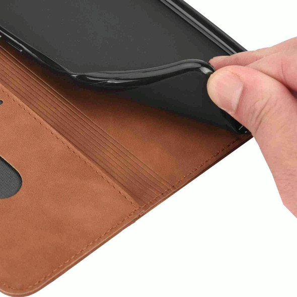 For Samsung Galaxy A35 Skin Feel Splicing Leatherette Phone Case(Brown)