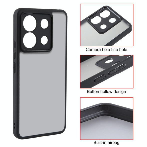 For Xiaomi Redmi Note 13 Pro Fine Pore Matte Black TPU + PC Phone Case