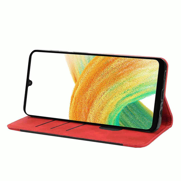 For Samsung Galaxy A35 Skin Feel Splicing Leatherette Phone Case(Red)