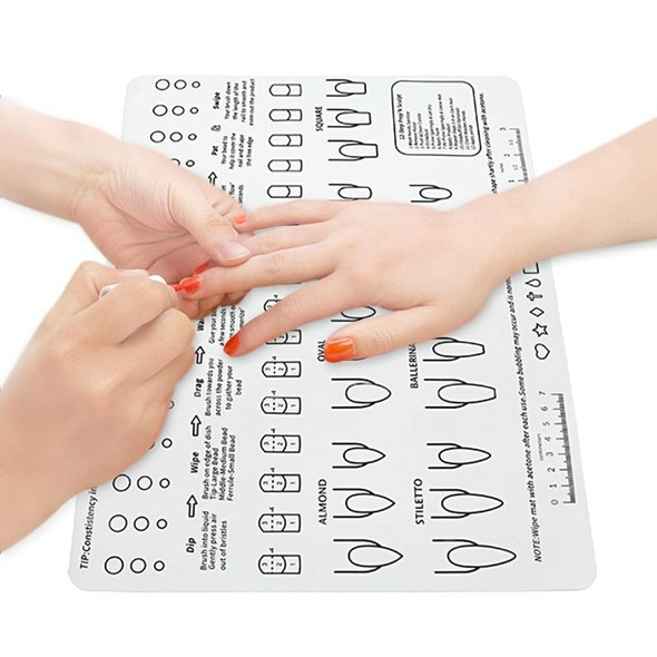 40x30x0.06cm Silicone Manicure Pads Palette Practice Table Mats(Transparent)