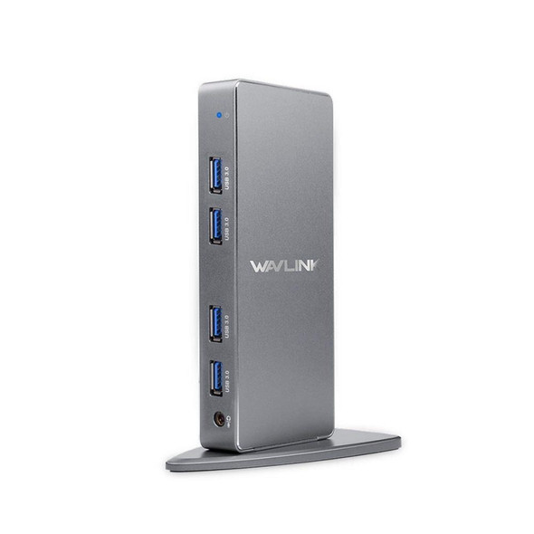 WAVLINK WL-UG69DK7 Laptops Type-C Universal Desktop Docking Station Aluminum Alloy HUB Adapter(UK Plug)