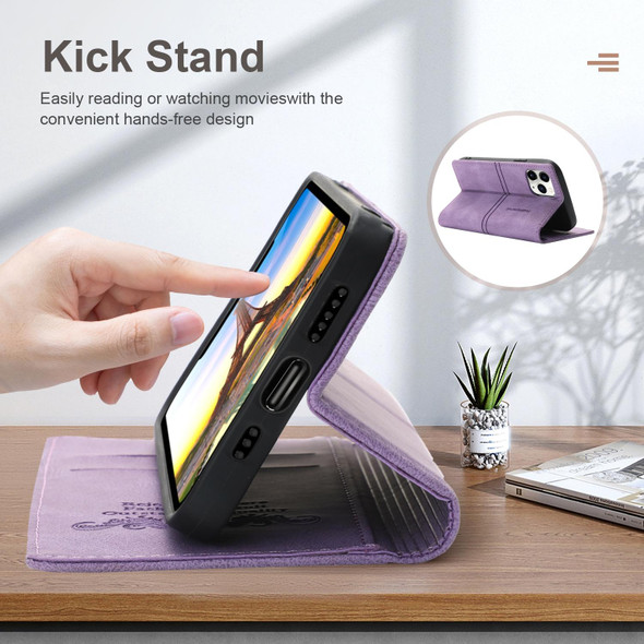 Dream Magnetic Suction Business Horizontal Flip PU Leatherette Case with Holder & Card Slot & Wallet - iPhone 11(Purple)