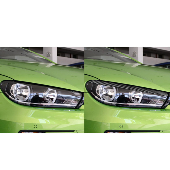 2 PCS / Set Carbon Fiber Car Light Eyebrow Decorative Sticker for Volkswagen Scirocco 2009-2016,Left and Right Drive Universal