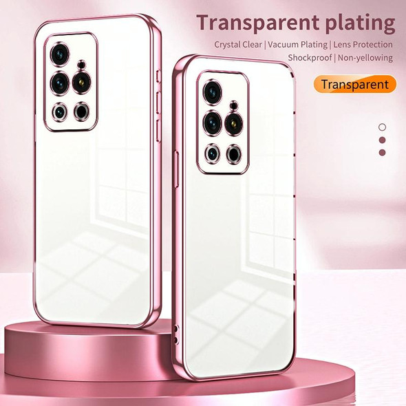 For Meizu 18 Pro / 18s Pro  Transparent Plating Fine Hole Phone Case(Pink)
