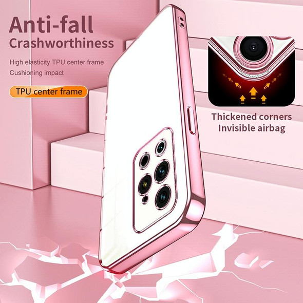 For Meizu 18 Pro / 18s Pro  Transparent Plating Fine Hole Phone Case(Pink)