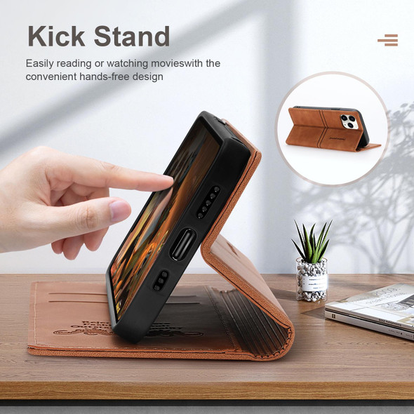 Dream Magnetic Suction Business Horizontal Flip PU Leatherette Case with Holder & Card Slot & Wallet - iPhone 11(Brown)