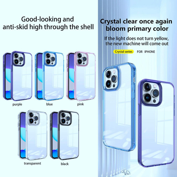 For iPhone 12 / 12 Pro 2.5mm Anti-slip Clear Acrylic Hybrid TPU Phone Case(Black)