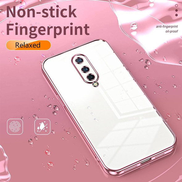 For OnePlus 8 Transparent Plating Fine Hole Phone Case(Transparent)