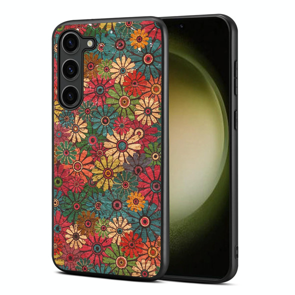 For Samsung Galaxy S23 5G Four Seasons Flower Language Series TPU Phone Case(Spring Green)