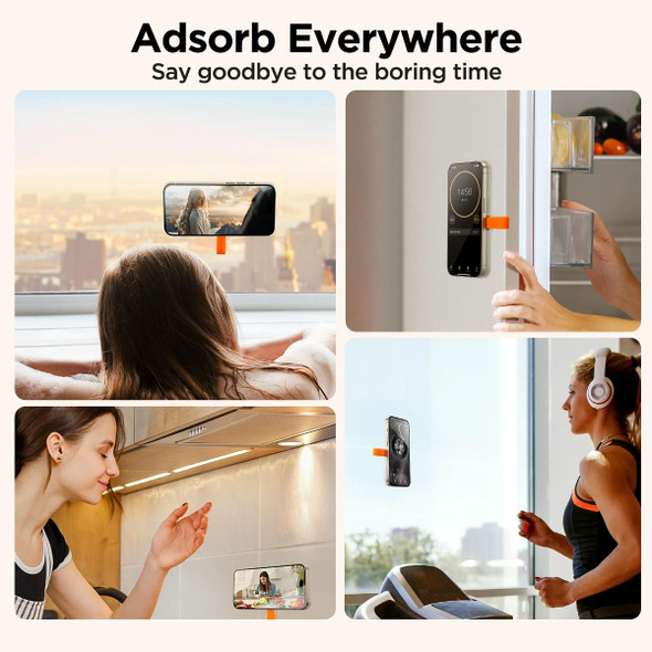 JOYROOM JR-ZS393 Suction Cup Magnetic Phone Holder(Black Orange)