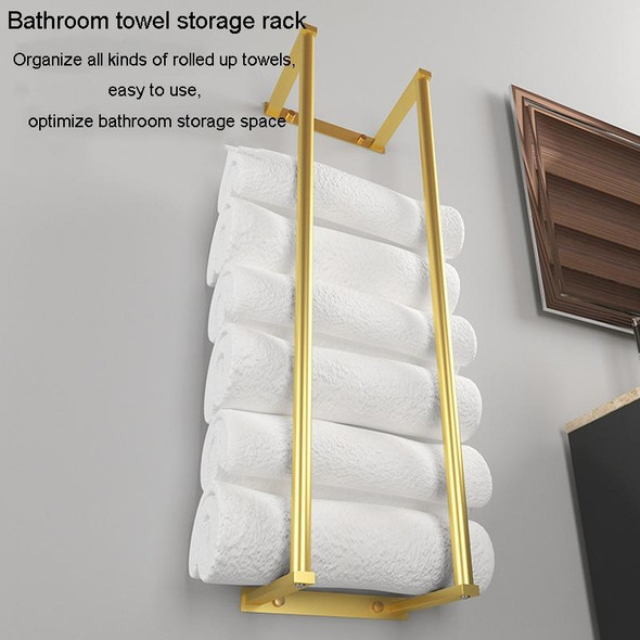 Stainless Steel Bathroom Wall Towel Bar Wall Mounted Towel Storage Rack(Black)