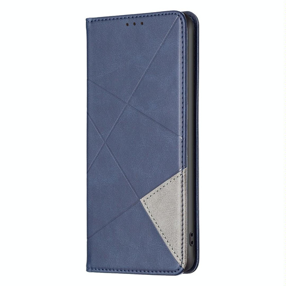 For Honor X8b Rhombus Texture Magnetic Leatherette Phone Case(Blue)