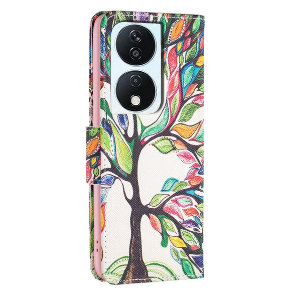 For Honor X7b Colored Drawing Pattern Leatherette Phone Case(Tree Life)