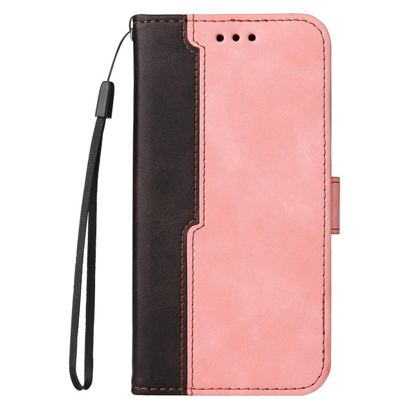 Business Stitching-Color Horizontal Flip PU Leatherette Case with Holder & Card Slots & Photo Frame - Infinix Smart 5 / Hot 10 Lite / X657(Pink)