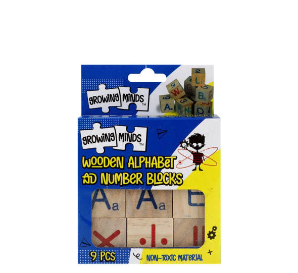 Wooden Alphabet - Number Blocks 9-Piece