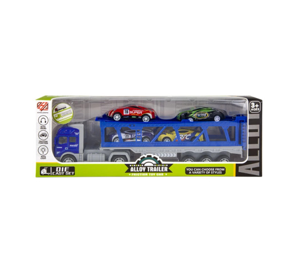 Die Cast Set Truck Battery Operated with 4 Racers 26cm