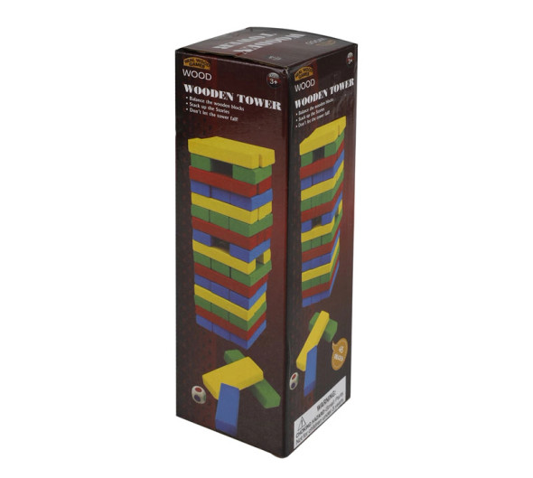 Wooden Tower Game Colour Blocks